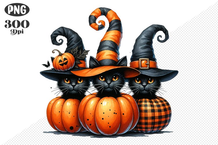 Halloween Cat And Pumpkin Sublimation - Clipart PNG Design