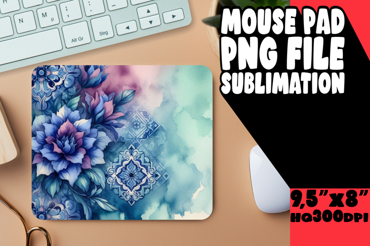 Cozy Mouse Pad Sublimation Ideas, Watercolor Patter