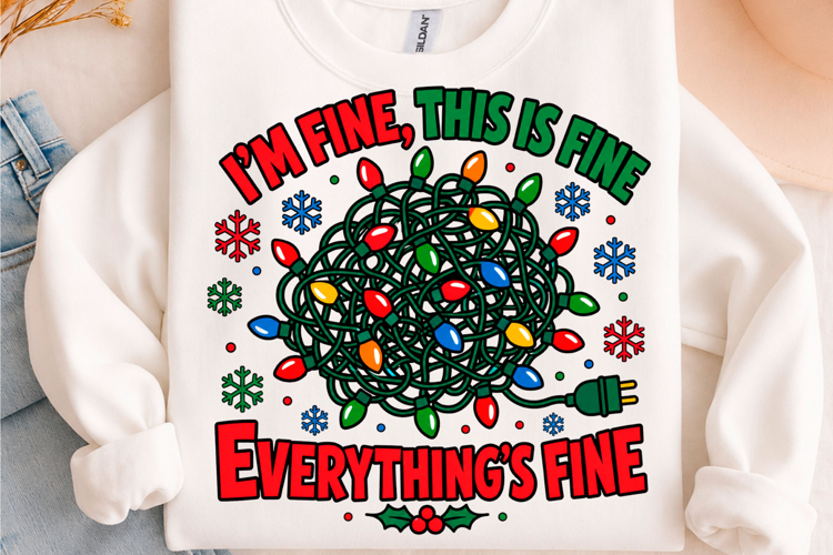 Funny Christmas Lights Holiday T-Shirt Design