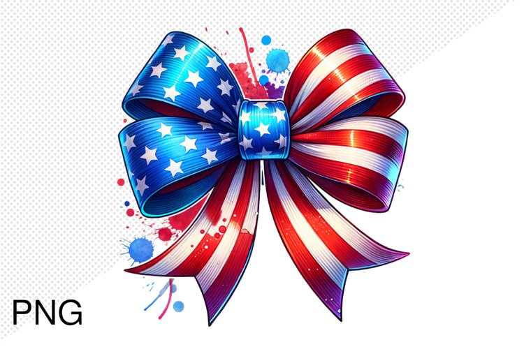 4th of July Big Bow Ribbon - Sublimation PNG