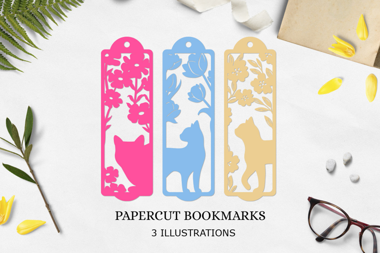 Cat bookmark paper cut / Bookmark Cat