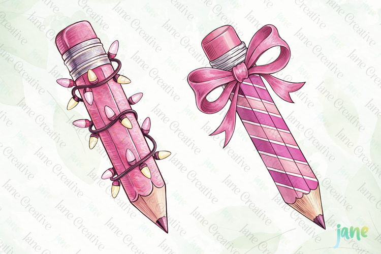 Pink Christmas School Teacher PNG