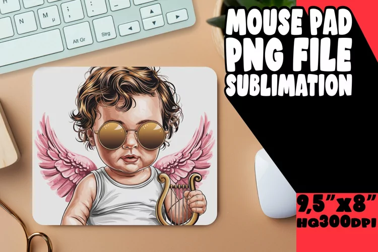 Bright MOUSE PAD Sublimation Art, Cupid