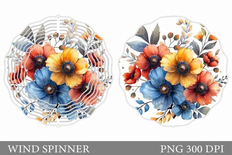 Flowers Wind Spinner Design. Flowers Wind Spinner Template