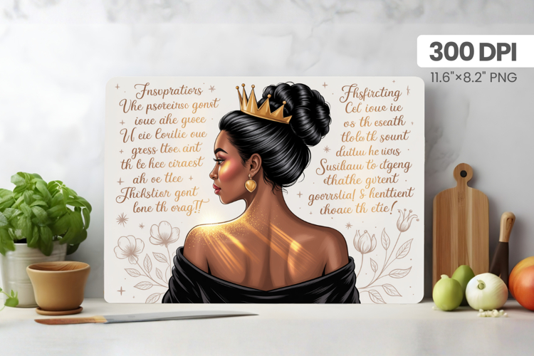 Afro Girl/Woman Melanin braided hair Cutting Board PNG Desig