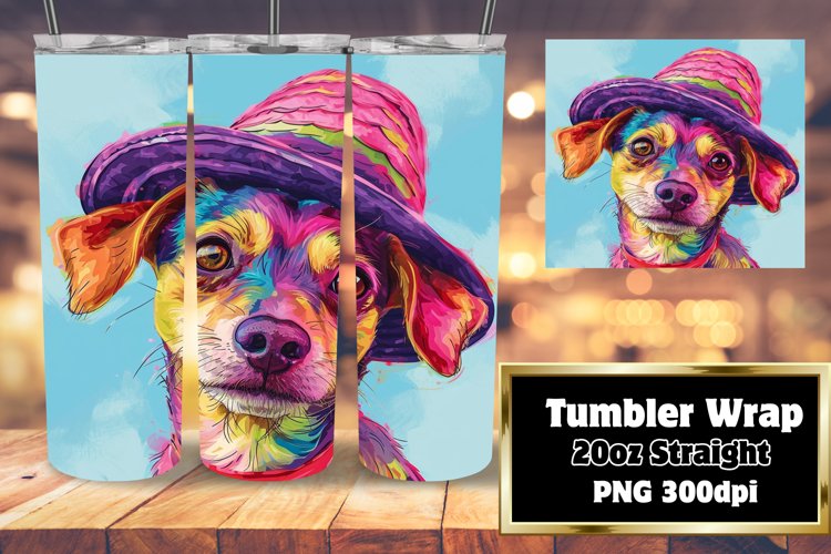 Lively Canine Artwork Tumbler Design