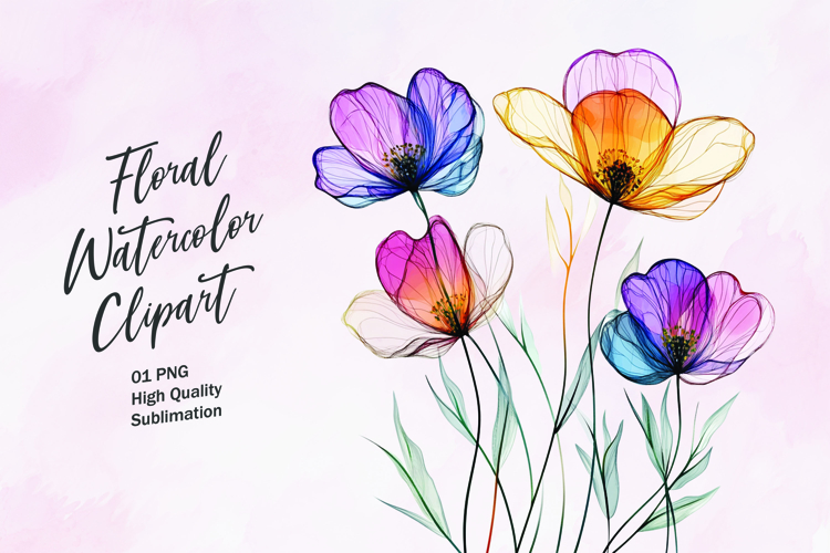 Watercolor Flowers Image 18