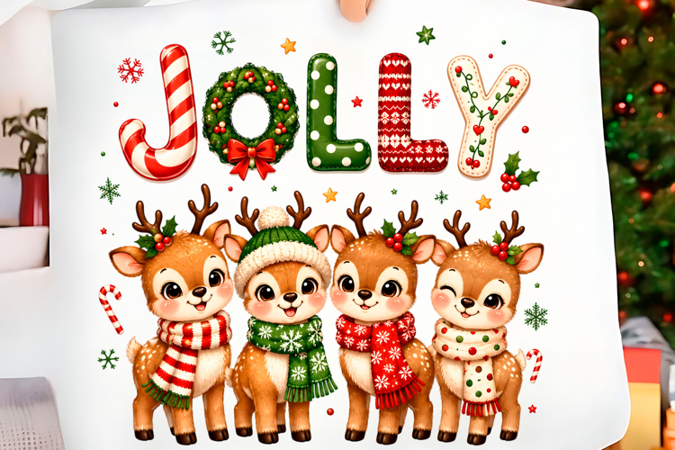 Jolly Reindeer Friends Christmas PNG
