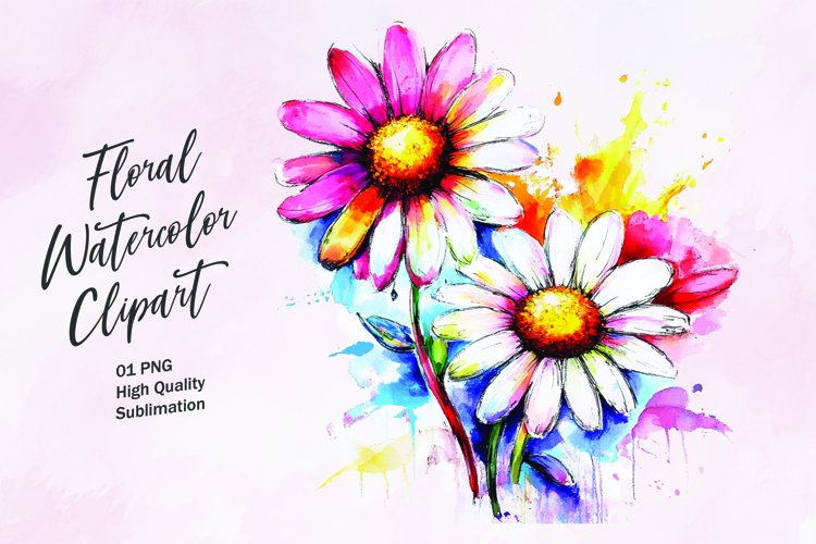 Watercolor Flowers Image 13