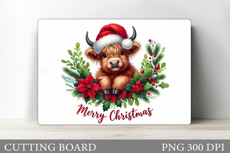 Christmas Cow Cutting Board. Christmas Cutting Board