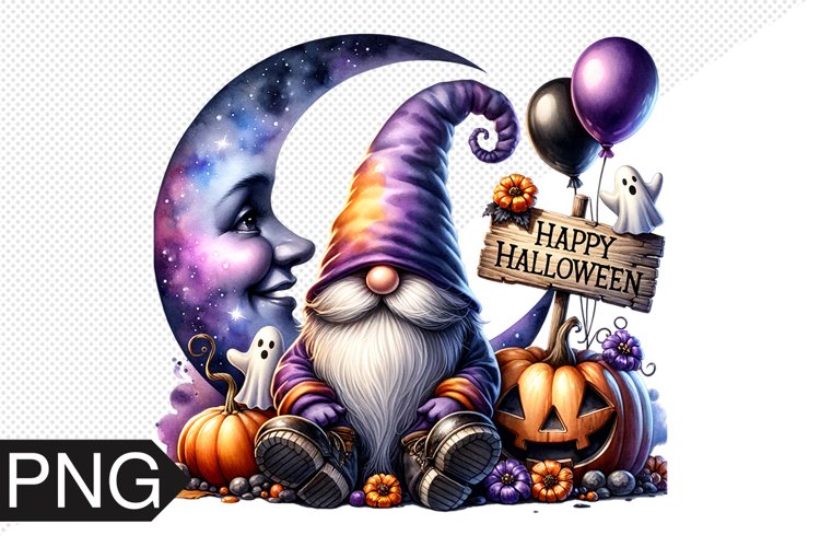 Halloween Gnome Sublimation, Gnome Clipart PNG