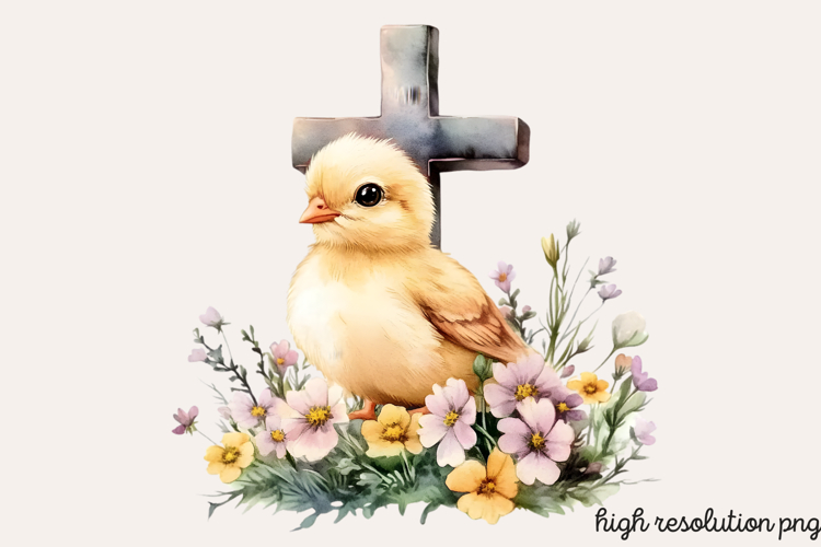 Easter Cross Sublimation Clipart PNG