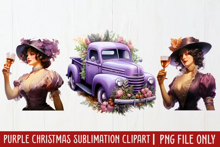 Purple Christmas Sublimation clipart