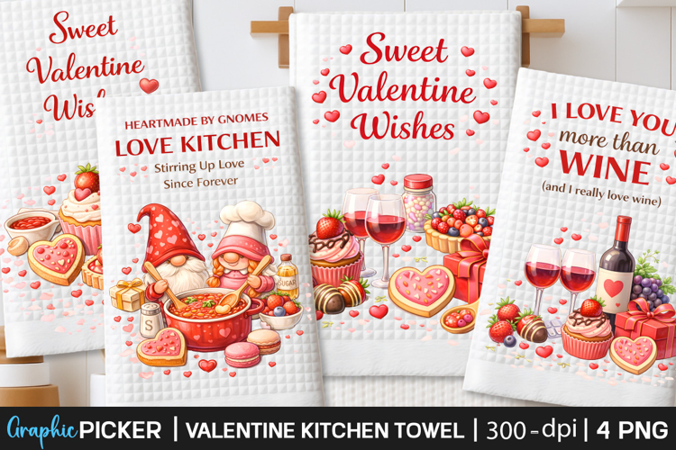 Valentine Kitchen Towel PNG, Valentine day Sublimation, Xoxo