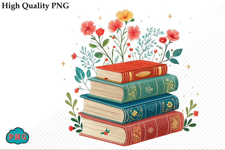Watercolor Book Clipart Image 6