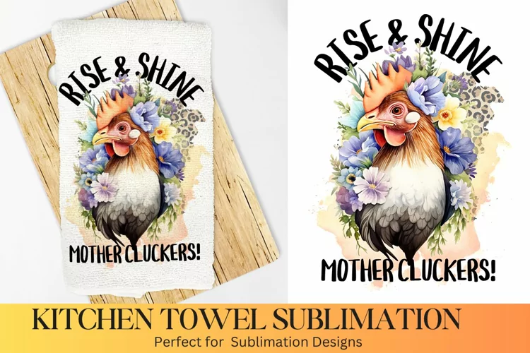 Rise & Shine, Farmhouse Kitchen Towel, Kitchen Towel