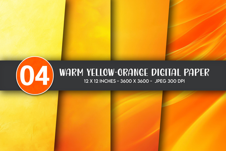 Warm Yellow-Orange Digital Paper example image 1
