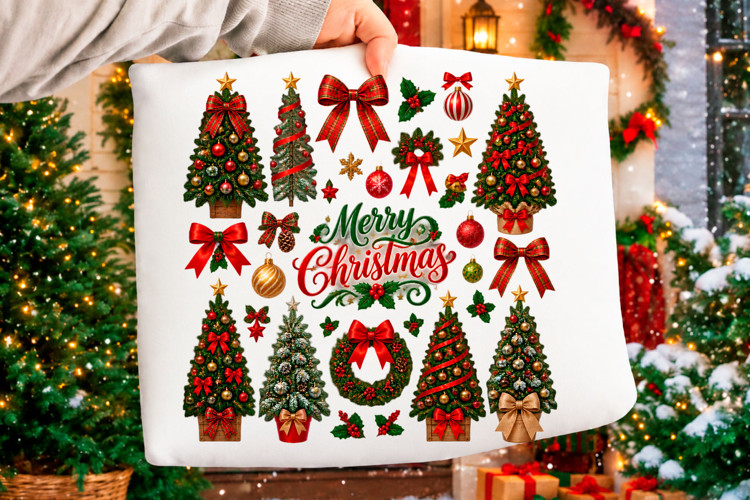 Christmas Tree Collection Holiday T-Shirt Design