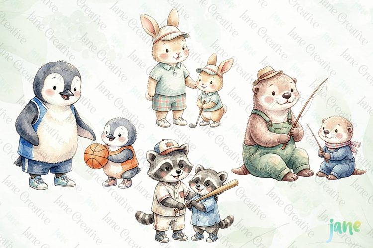 Fathers Day Animals Clipart
