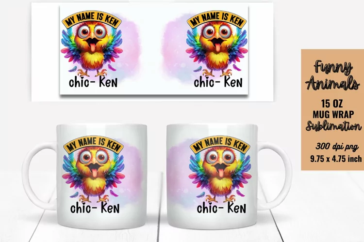Funny Animals Mug Wrap Sublimation, Mug Wrap PNG