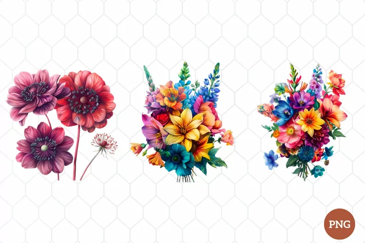 Watercolor Wildflowers Clipart