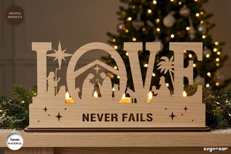 Nativity Love Candle Holder Laser Cut | Glowforge | SVG