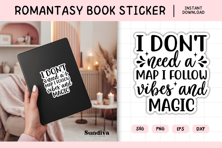 Printable Magic and Fantasy Book Lover Sticker | Vibes