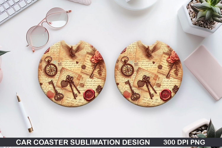 Valentine Car Coaster Sublimation |Valentine Coaster PGN