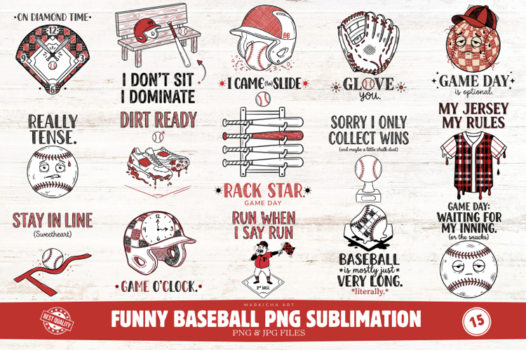 Funny Baseball Png Sublimation Bundle