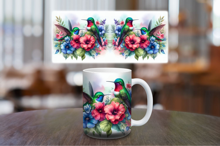 Mug Wrap Sublimation - hummingbird