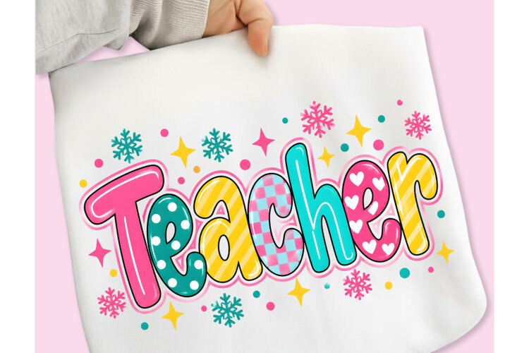 Teacher Christmas Pencil Bow Paper PNG, Funny Christmas PNG example image 1