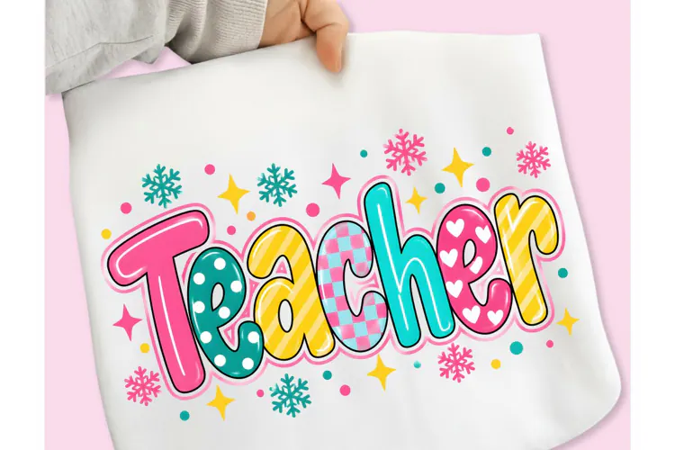 Teacher Christmas Pencil Bow Paper PNG, Funny Christmas PNG