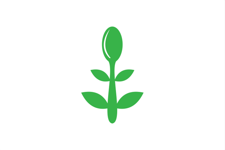 Minimalist Green Spoon and Leaf Logo Design