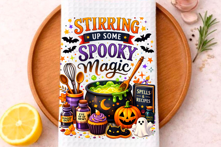 Halloween Kitchen Towel PNG, Funny Halloween PNG
