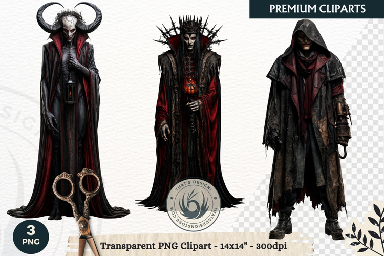 Dark Fantasy Halloween Horror Clipart PNG, Gothic Monster