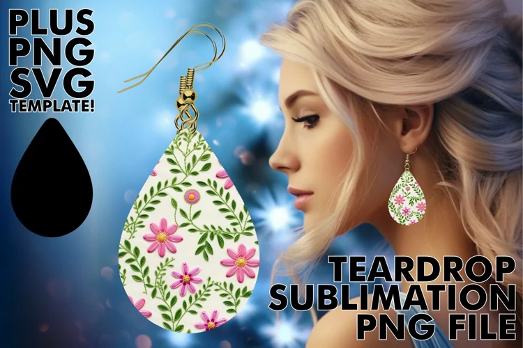 Graceful 3D Floral Teardrop Earrings