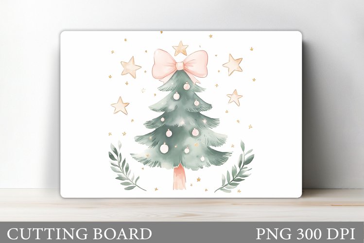 Christmas Tree Cutting Board. Christmas Tree Sublimation example image 1