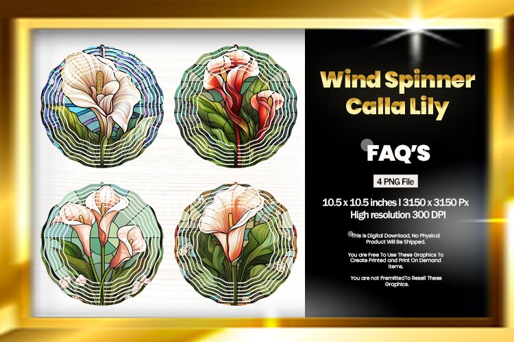 Calla Lily Wind Spinner Sublimation - 04 Variations example image 1