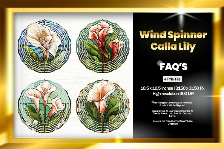 Calla Lily Wind Spinner Sublimation - 04 Variations