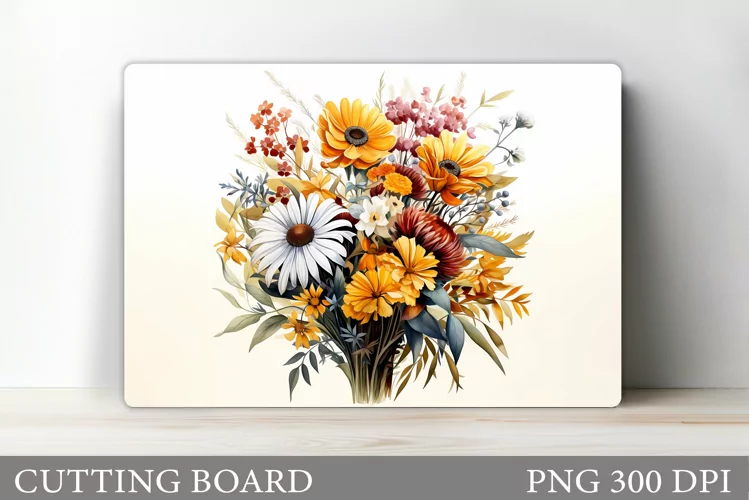 Wildflowers Cutting Board. Flowers Cutting Board Sublimation