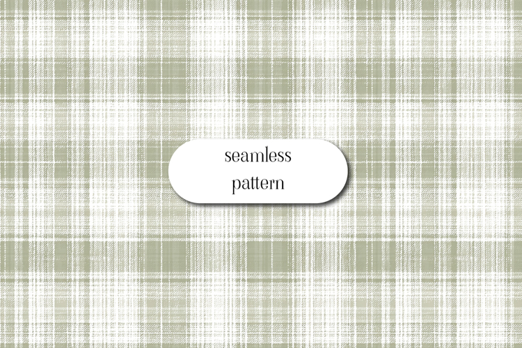 Soft Sage Green and White Seamless Watercolor Plaid Pattern