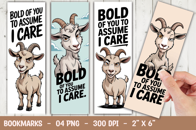 Motivational Goat Bookmark Sublimation