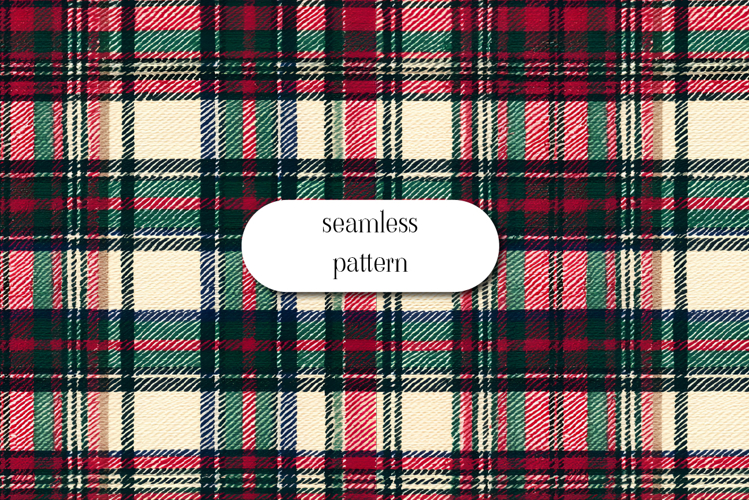 Christmas Tartan Plaid Seamless Pattern Digital Paper Design