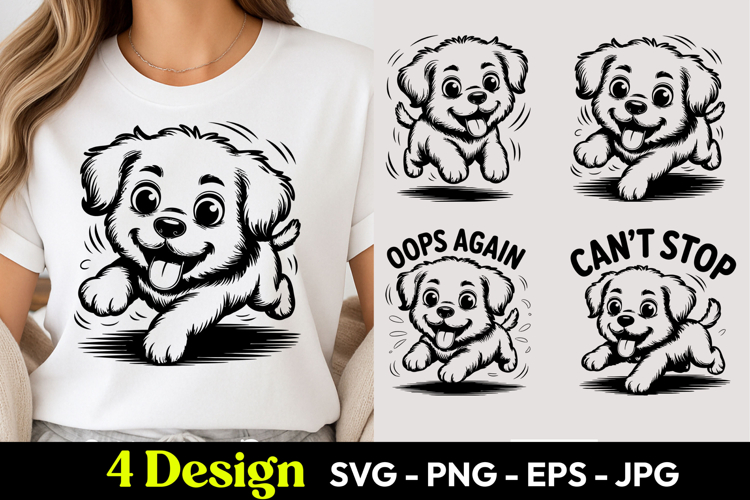 Oops Again Funny Dog SVG PNG
