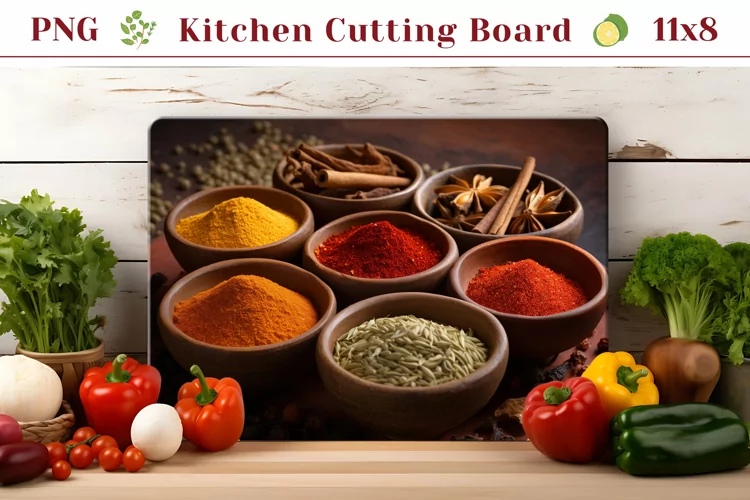 Spice Kitchen Cutting Board, Glass Cutting Board Sublimation