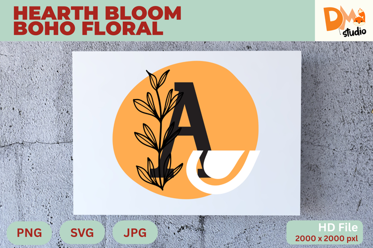Hearth Bloom Boho Floral Monogram