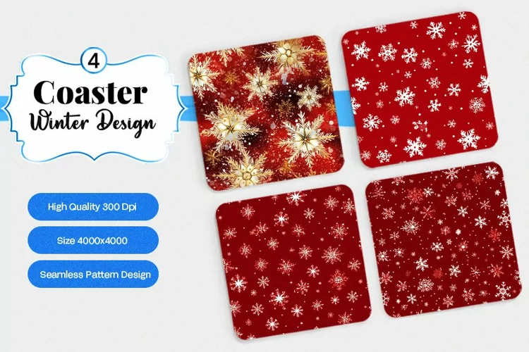 Square Coaster winter snow Sublimation