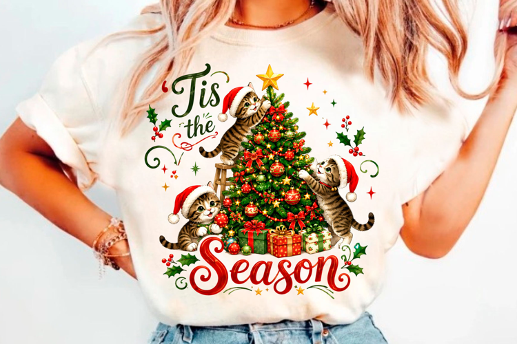 Tis the Season Christmas Cats PNG