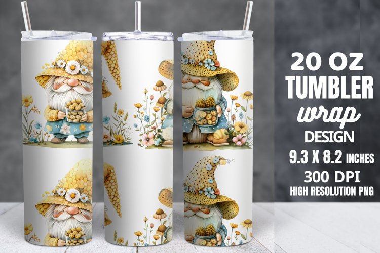Spring Gnome Skinny Tumbler Sublimation example image 1