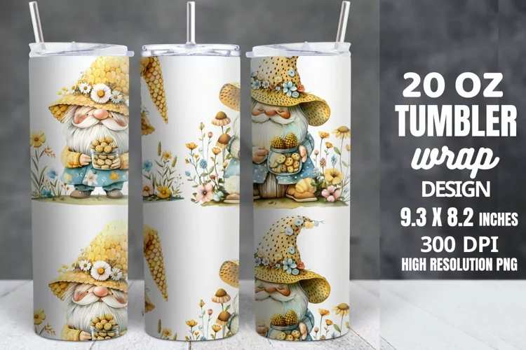 Spring Gnome Skinny Tumbler Sublimation